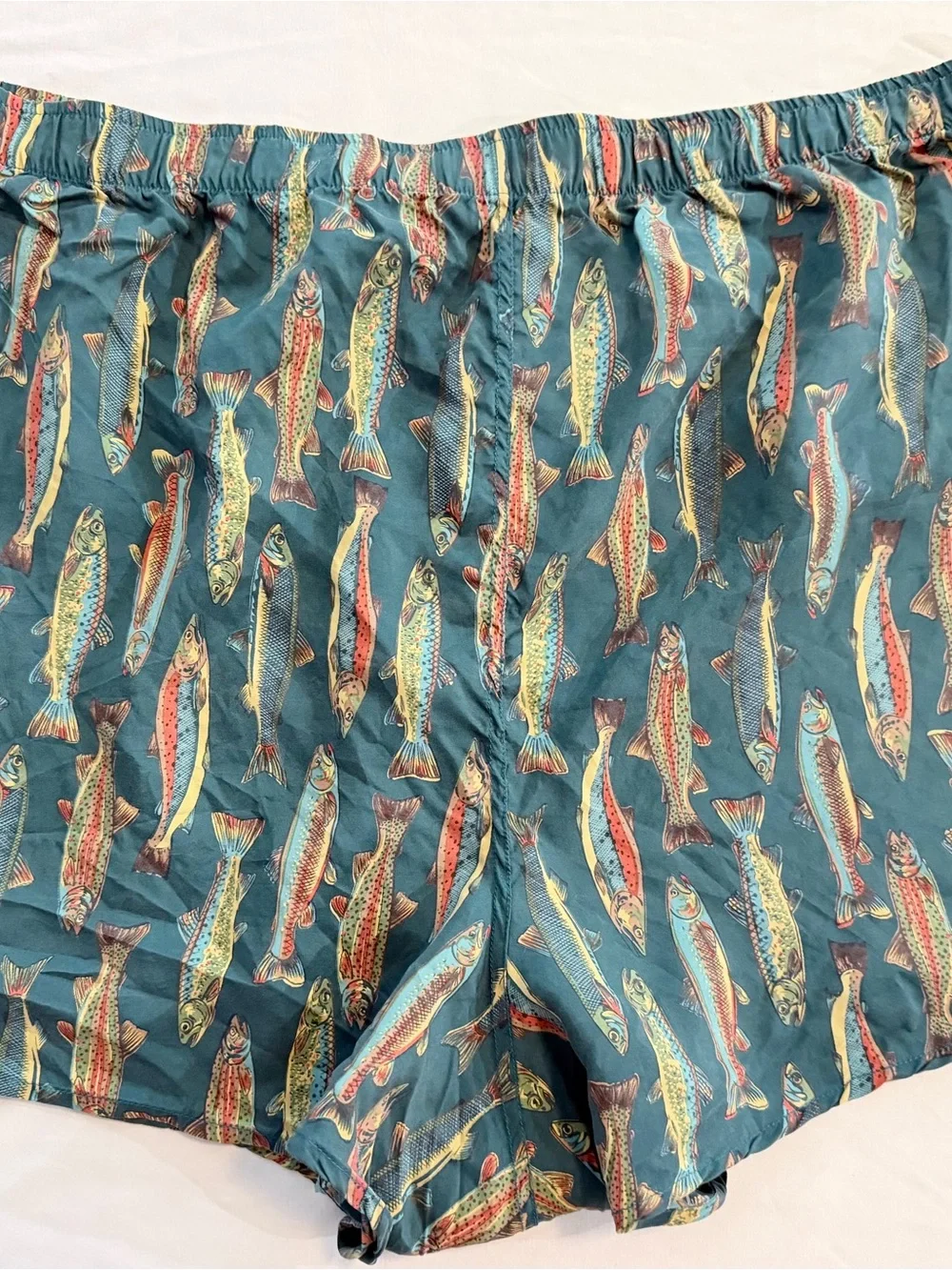 Vintage 90s JB Collection 100% Silk Trout Print Boxer Shorts – Size XL